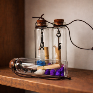 Paw petals Vintage Message Glass Bottles with Charms Combo of 3