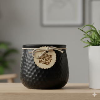 “Home Sweet Home” Textured Mini Ceramic Pot