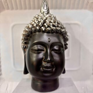 Buddha Head Black – silver Showpiece for Home & Office Decor