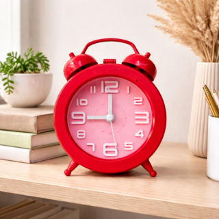 Pawpetals Cute Desktop Red Clock for Gifting